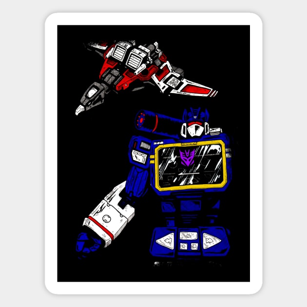 soundwave and laserbeak Magnet by JonathanGrimmArt